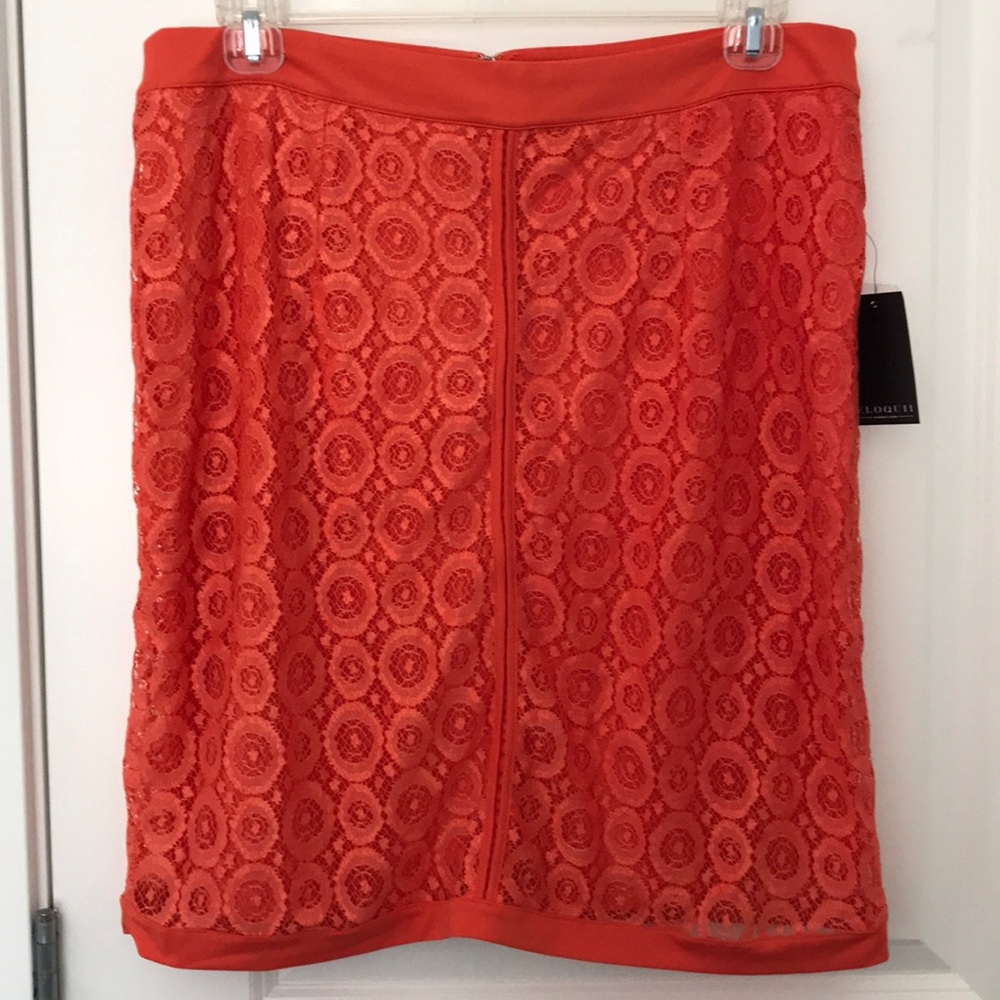 NWT- Orange lace skirt from Eloquii